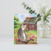 Meow in der Scheune Postkarte (Stehend Vorderseite)