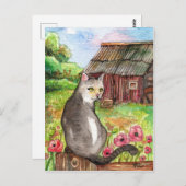 Meow in der Scheune Postkarte (Vorne/Hinten)