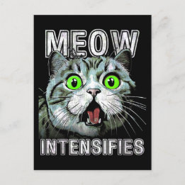 Meow intensiviert Funny Scottish Fold Cat Postkarte