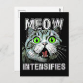 Meow intensiviert Funny Scottish Fold Cat Postkarte (Vorne/Hinten)