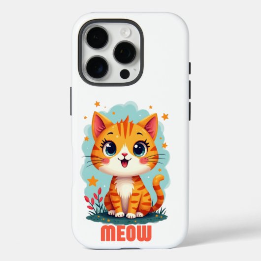 Meow iPhone 16 Pro Case-Mate - Chic Protection Hülle (Rückseite)