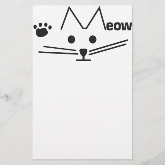 Meow-Katze Briefpapier (Vorderseite)