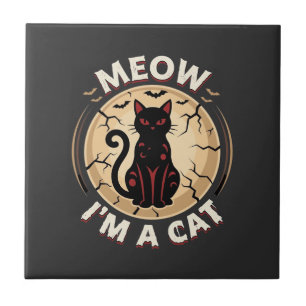 Meow Katze Halloween Grafikdesign_1 Fliese