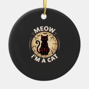 Meow Katze Halloween Grafikdesign_1 Keramik Ornament