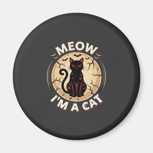 Meow Katze Halloween Grafikdesign_1 Magnet (Vorne)