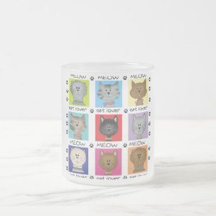 Meow-Katzen-Liebhaber-T-Shirts und Geschenke Mattglastasse