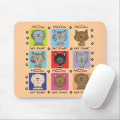 Meow-Katzen-Liebhaber-T-Shirts und Geschenke Mousepad (Mit Mouse)