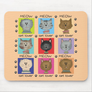 Meow-Katzen-Liebhaber-T-Shirts und Geschenke Mousepad