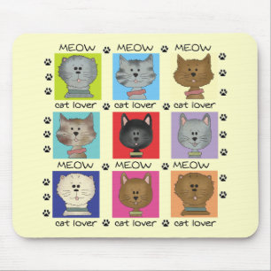 Meow-Katzen-Liebhaber-T-Shirts und Geschenke Mousepad