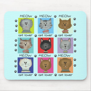 Meow-Katzen-Liebhaber-T-Shirts und Geschenke Mousepad