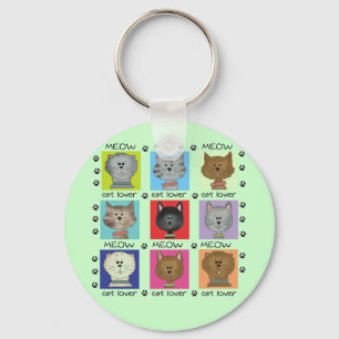 Meow-Katzen-Liebhaber-T-Shirts und Geschenke Schlüsselanhänger