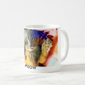 Meow-Katzen-Tasse Kaffeetasse (VorderseiteRechts)