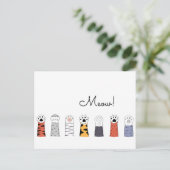 MEOW! Katzenpaws Hauskatzen Tigerfarbener Spaß Postkarte (Stehend Vorderseite)
