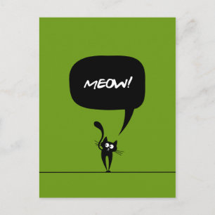 meow kitgreen 1 Postkarte