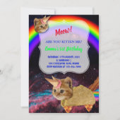 MEOW! Kitten Space Party Einladung (Vorderseite)