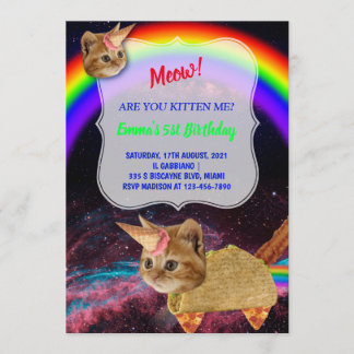 MEOW! Kitten Space Party Einladung
