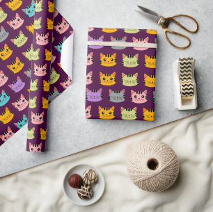 Meow Kitty Cat Glossy Wrapping Paper, 30" x 15' Geschenkpapier