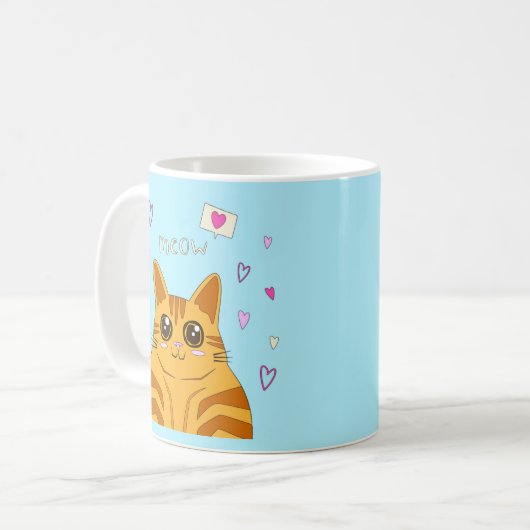 Meow Kitty, Cat Lover Kaffeetasse (Vorderseite Links)