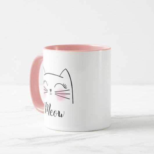 Meow Kitty Cat Tasse (Vorderseite Links)