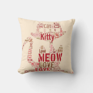 MEOW KITTY PILLOWS - PINK DESIGNER DURCH PILLOWS KISSEN