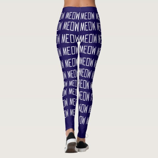 Meow Leggings - Stilvolles Meow Message Pattern (Rückseite)