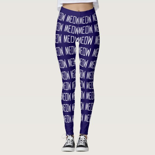 Meow Leggings - Stilvolles Meow Message Pattern (Vorderseite)