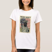 Meow Liberty - Grunge Style Cat Statue of Liberty T-Shirt (Vorderseite)