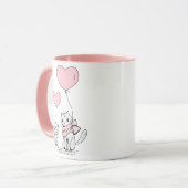 Meow Liebe: Niedliche Cat Embrace Tasse (Vorderseite Links)