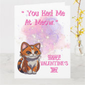 Meow Liebe Valentine Karte (Gelbe Blume)