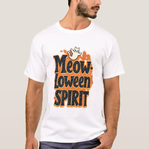 Meow-loween-Geist-Katze T-Shirt