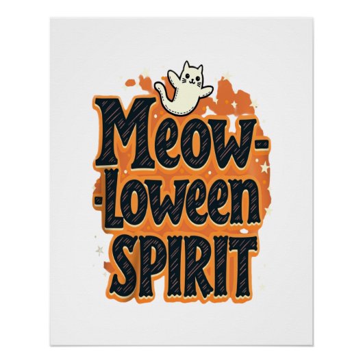 Meow-loween Spirit Katze Poster (Vorderseite)