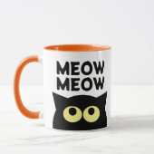Meow lustiges Cat-Meme Cartoon Kaffee Tasse Gesche (Links)