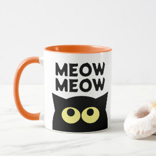 Meow lustiges Cat-Meme Cartoon Kaffee Tasse Gesche