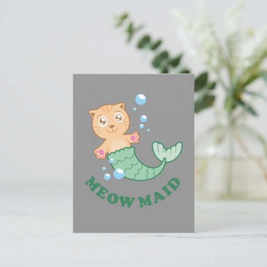 Meow Maid Postkarte (Stehend Vorderseite)