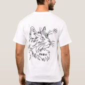 Meow Maine Coon Line Art T - Shirt (Rückseite)