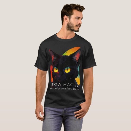 Meow Master | Dark Cat T - Shirt (Vorne ganz)