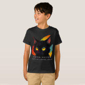 Meow Master | Dark Kid's Cat T - Shirt (Vorne ganz)