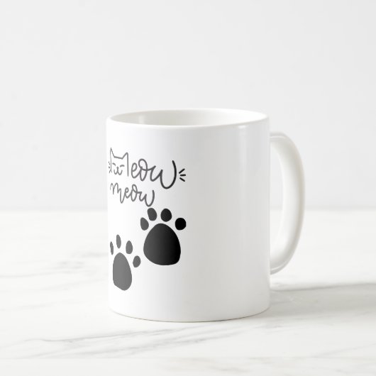 MEOW MEOW CAT LOVERS DESIGN #CatLady #FelineFashio Kaffeetasse (VorderseiteRechts)
