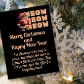 Meow Meow Santa Cat Weihnachtskarte Postkarte