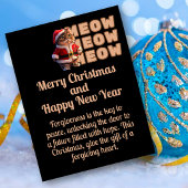 Meow Meow Santa Cat Weihnachtskarte Postkarte