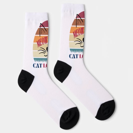 Meow-Merica Cat Lovers Patriotic Socks - Retro USA Socken (Rechts)