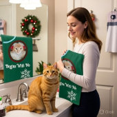 Meow Merry Christmas Photo Customize Badhandtuch Set