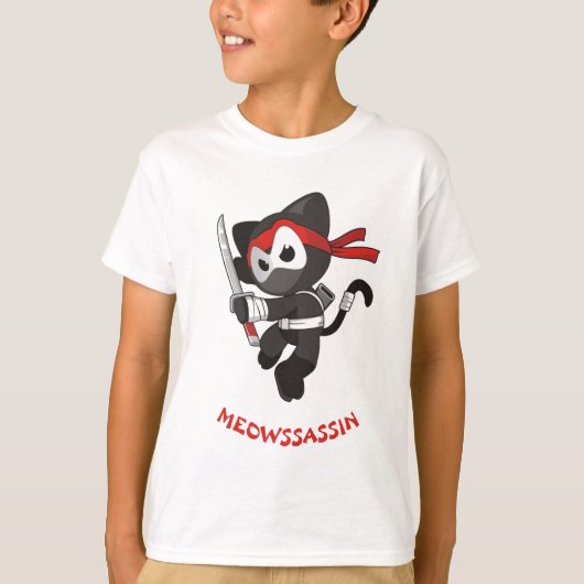 Meow-Meuchelmörder Ninja Katze Meowssassin T-Shirt (Vorderseite)