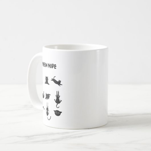 "Meow Mode" Funny Cat Tasse (Vorderseite Links)