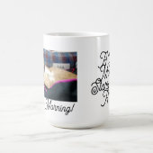 Meow Morning , Foto, Text, Backtext, austauschbar Kaffeetasse (Mittel)