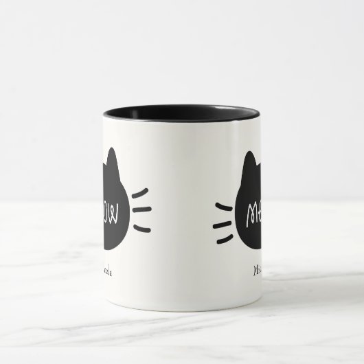 Meow Niedlich Cat Face Tasse (Zentrum)