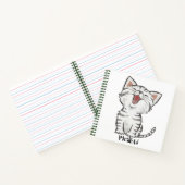 Meow Niedlich Funny Gray Cat Kitten Lächeln Notebo Notizblock (Innenseite)