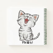 Meow Niedlich Funny Gray Cat Kitten Lächeln Notebo Notizblock (Rückseite)