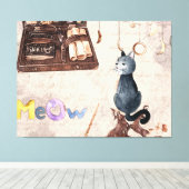 Meow Niedlich Magic School Chat Leinwanddruck (Insitu (Holzboden))