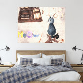 Meow Niedlich Magic School Chat Leinwanddruck (Insitu (Schlafzimmer))